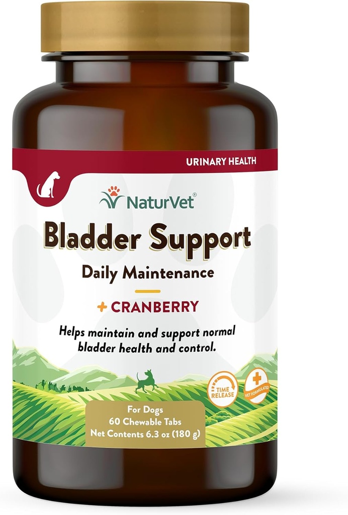 NaturVet – Soporte de la vejiga para perros – Plus Arándano Silencioso Apoyos Control de la vejiga saludable " Urination normal TEN 60 Time Release Chewable Tablets