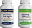 Veinte y Lymphatic Formula Bundle, Diosmin Hesperidin 1000 mg, 2x60 Capsules, MPFF Complex for Circulation, Lymphatic and Vein Support