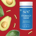 Stomach Ease Suplemento con Turmeric - Neutralizes Stomach Acid, Aids Digestion, Eases Heartburn - Optimal Digestive Stomach Ache Relief, 30 Easy to Swallow Capsules, SOL Nutrition