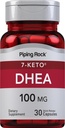 Piping Rock DHEA Suplemento para Mujeres y Hombres Silencio 100mg Silencio 30 Capsules Silencio 7-Keto Silencio Dehydroepiandrosterone ← Non-GMO, Gluten Free