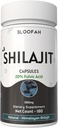 Bloofah Shilajit Capsules 500mg TENIDO 20% Extracto Ácido Fulvic Silencio natural Polvo Shilajit (Asphaltum) ANTE Non-GMO, Gluten-Free ← Suplemento de Bienestar Premium para uso diario (180 Conde (Pack of 1))