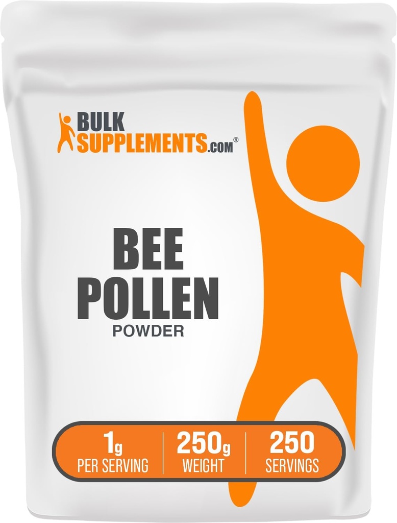 BulkSupplements.com Bee Pollen Powder - Suplemento Superfood, Bee Pollen Suplemento, para Immune Support - Gluten Free, 1g por Serving, 250g (8.8 oz) (Pack of 1)