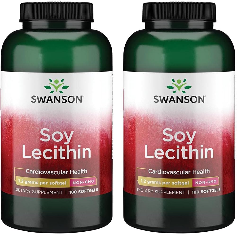 [BRSWGFD3CIAREYAV] Swanson Premium Brand Soy Lecithin Non-GMO 1.2 g 180 Sgels 2 Pack