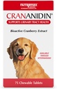 Nutramax Laboratorios Crananidin Cranberry Extract Urinary Tract Health Supplement for Dogs, 75 Chewable Tablets