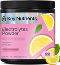 KEY NUTRIENTS Electrolitos multivitamínicos Polvo No Azúcar - Polvo de limón rosa fresco - Endurance & Energy Suplemento - Hidration Powder - Sin Calories - 90 Servings - Made in USA