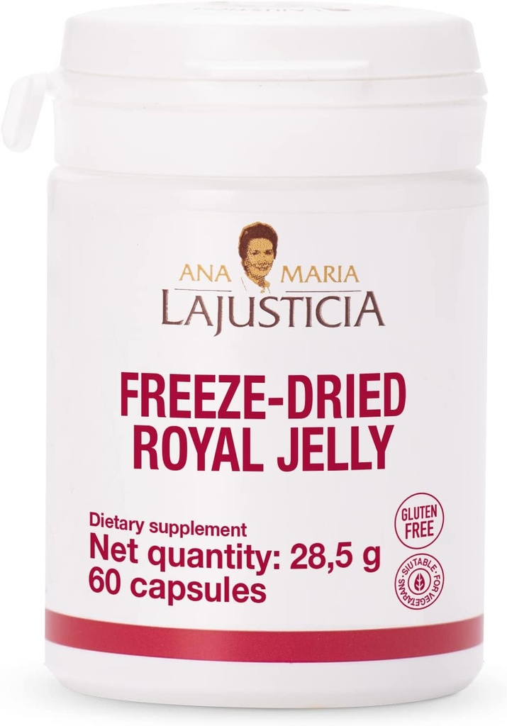 Ana Maria Lajusticia - Jalea Real congelada - 60 Day Treatment Pack - Rich in Vitamin B, Iron, Phosphorus y Calcio - Dairy and Gluten Free. Vegetariano Amistad