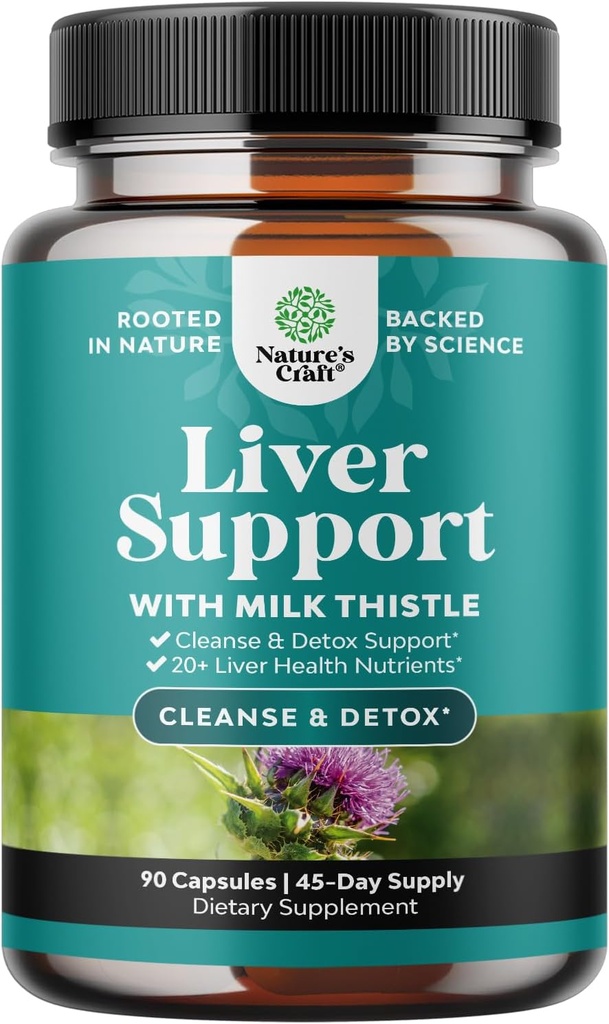 Liver Cleanse Detox & Repair 90 Capsules - Herbal Liver Support Milk Thistle Suplemento - Silymarin Milk Thistle Suplementos con Dandelion Root, Choline, Beetroot & Artichoke Extract