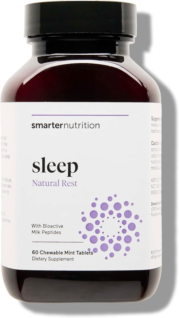 SMARTERNUTRITION Melatonina de sueño más inteligente Tablas dissolvables 4.5 mg + Natural Lactium® Producido clínicamente para el soporte de estrés del sueño - Mint Flavor Melatonin Tablets - Non-GMO-60 Cuenta[30-Day Supply]