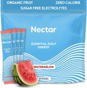 Nectar Energy Booster - Organic Caffeine, B12 & Electrolytes - Sugar Free & Zero Calorie – Healthy Coffee, Energy Drink & Soda Alternative – Hydration & Energy Supplement (Watermelon 18 Packets)