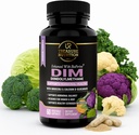 Suplemento DIM con Extracto de Broccoli y BioPerine - Saldo de hormona natural para mujeres y hombres - Balance de estrógeno - Menopausa, acné - 60 cápsulas vegetarianas con calcio D-Glucarate