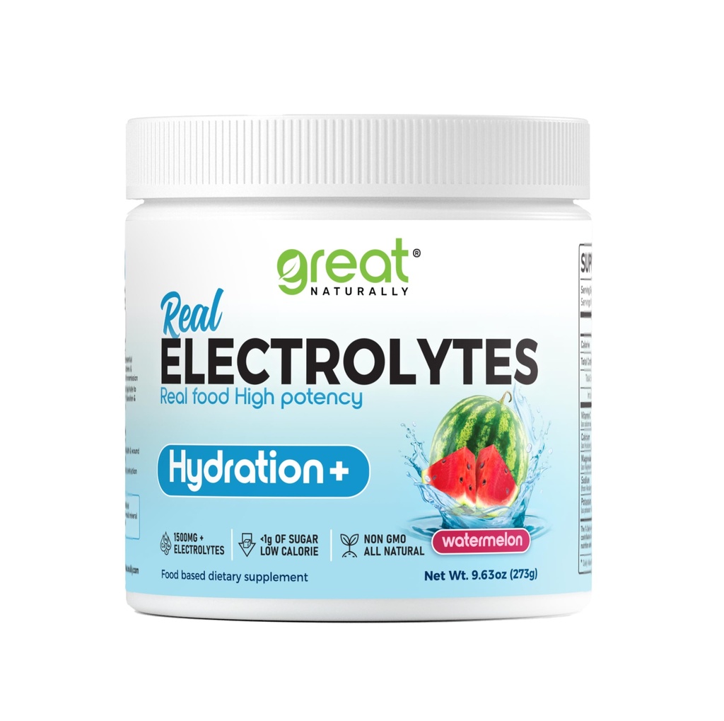 Electrolitos Hidratación Polvo de Polvo de Alta Potencia Alimentaria Real Alta potencia ← Watermelon 30 Serviciones Silencio Polvo de electrolitos de alta potencia