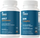 Dr. Tobias Adult Multivitamin & DIM Complex, soporta Energía, Inmune y equilibrio hormonal para hombres & mujeres con 42 Frutas & Verduras, BioPerine, Broccoli Extract & Calcium, Non-GMO