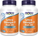 AHORA Suplementos, Ultra Omega-3 Molecularmente Destilado y Enteric Coated, 90 Softgels (Pack of 2)