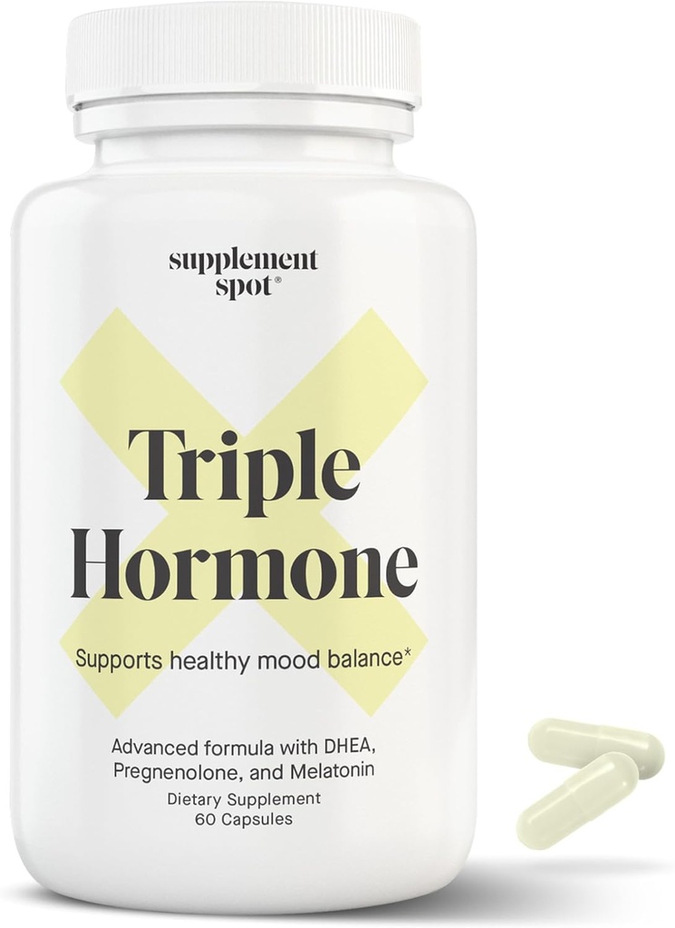 Natural Mood Balance Suplemento w/Melatonin, DHEA & Pregnenolone - Formulado para aumentar la energía en hombres y mujeres (60 cápsulas)