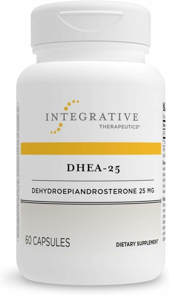 Terapéutica Integrativa DHEA-25 - Suplemento de Apoyo para Mujeres Hombres - Soporte - Vegan, sin gluten & sin lácteos - 60 cápsulas (60 piezas)