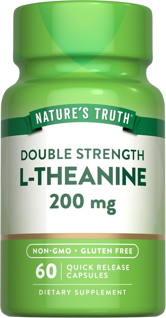 La verdad de la naturaleza L Theanine TEN 200mg TEN 60 cápsulas de liberación rápida TENIDO NO GMO & Gluten Suplemento gratuito