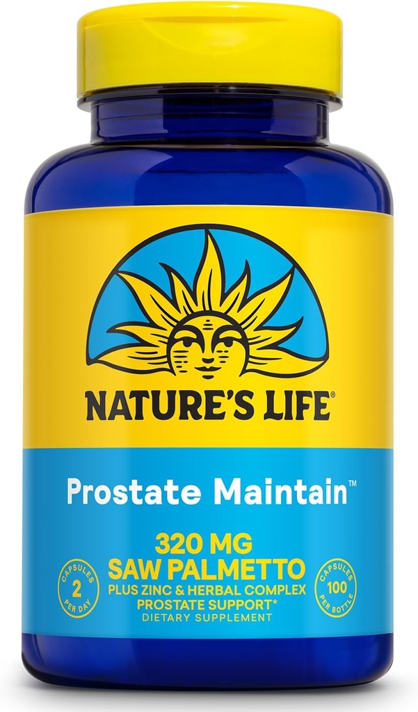 La Prostata de Vida de la Naturaleza - Suplemento de Apoyo a la Prostata para la Salud de los Hombres - Saw Palmetto, Complejo de Pygeum Herbal y Suplementos Zinc - 50 Servimientos, 100 cápsulas vegetarianas