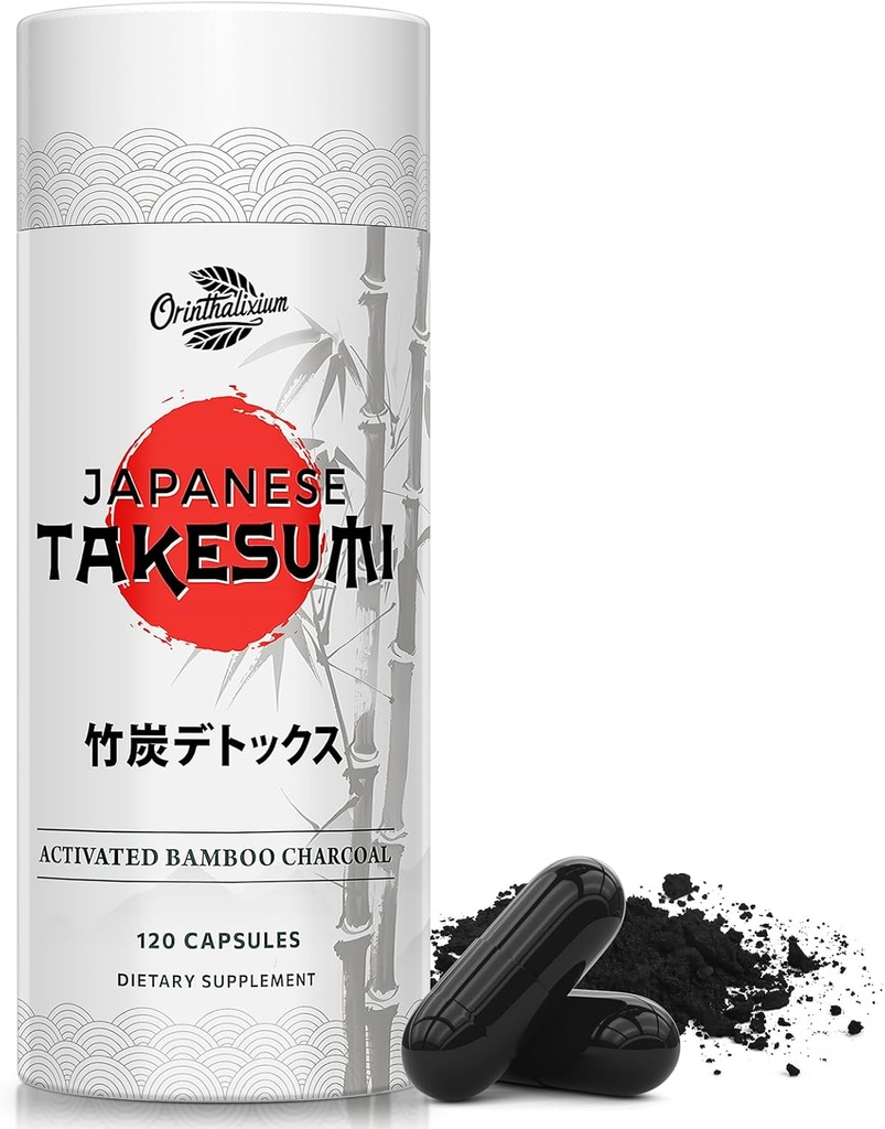 [BRSRAAYKDEAQ4GY6] Carbón activado Takesumi 2000mg – Activado Carbón de Bamboo para Max Absorption, Detox & Gut, 120 cápsulas Vegan
