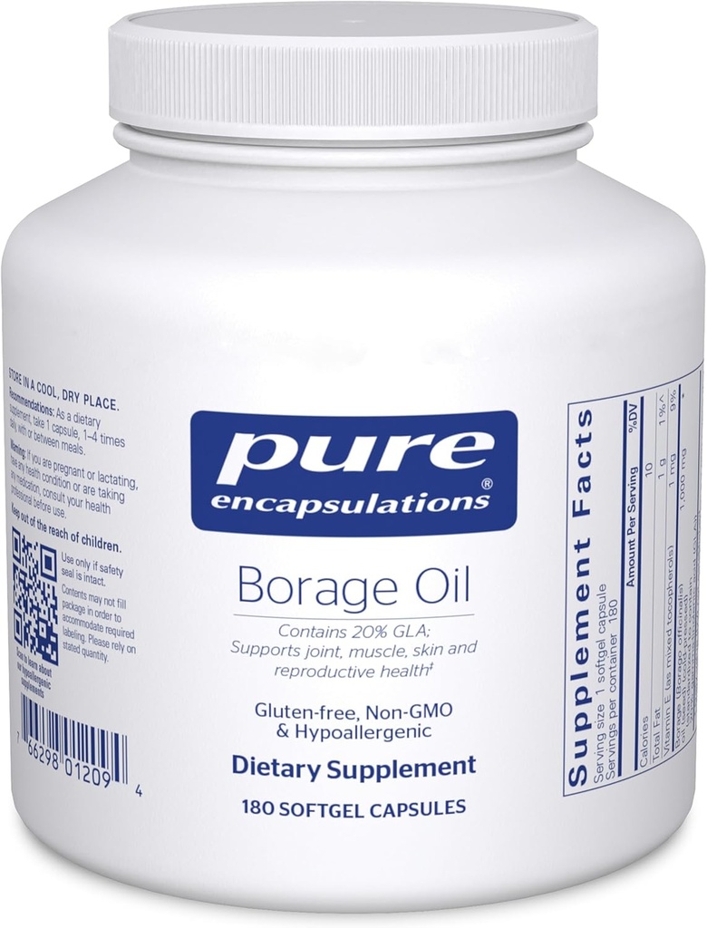 Encapsulaciones puras Aceite de Borage ANTE Hypoallergenic Suplemento dietético Silencio 180 cápsulas de Softgel