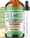 Soursop con Moss de Mar Suplemento líquido – Más concentrado Than Sea Moss Gel – Mezcla fácilmente con bebidas – Soursop Bitters Liquid Drops for Hydration and Immune Support (Límina de limón, 60 ml)