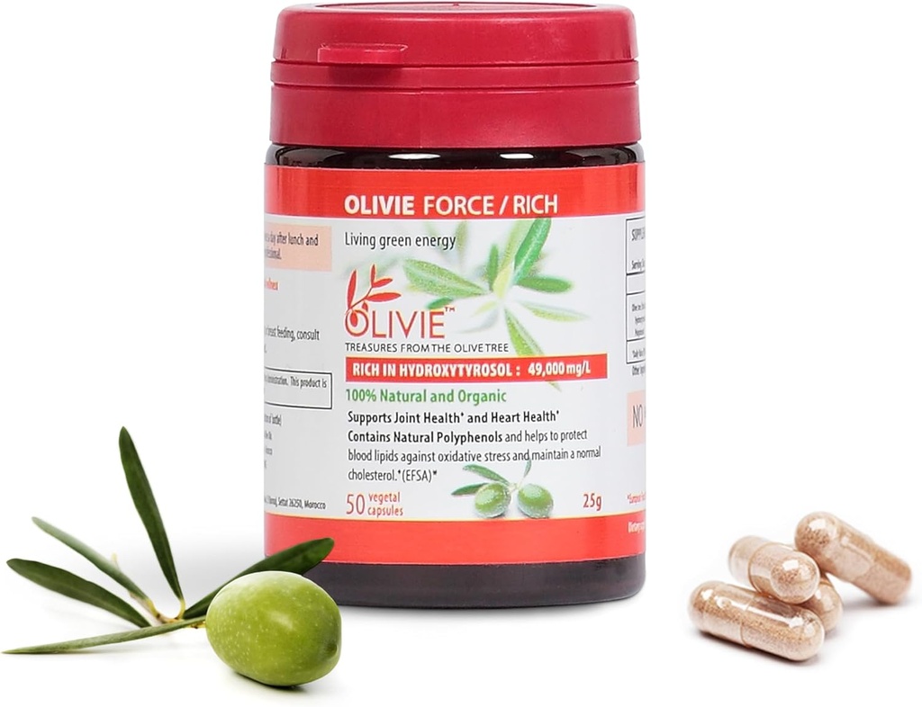 Orgánica Hoja de Oliva Extracto Cápsulas Olivie Force/Rich ← Antioxidante Suplemento polifenol para adultos
