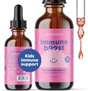 JoySpring Immune Drops - Kids Immune Support Liquid Supplement (2 fl oz) - Echinacea, Elderberry, Oregon Grape Root, Orange Peel, Vitaminas A, B6, C - Sistema de soporte natural para niños y adultos