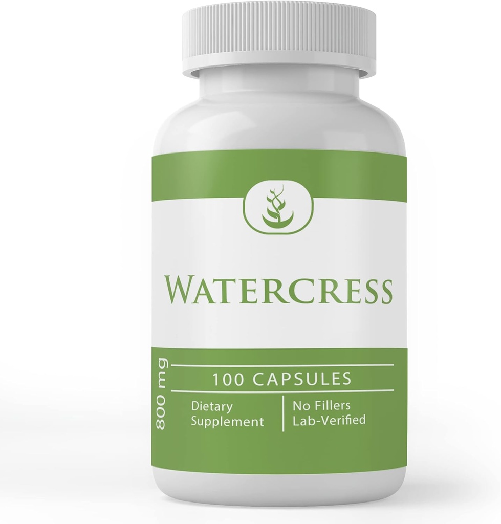 Ingredientes originales puros Watercress, (100 cápsulas) siempre puros, sin aditivos ni artillería, el laboratorio verificado