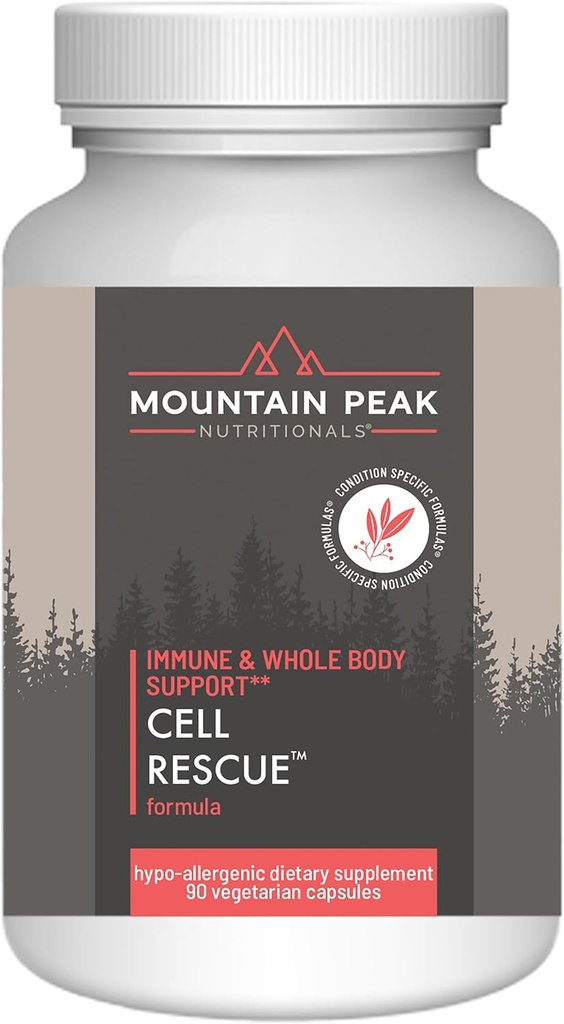Nutricionales de pico de montaña Rescate Celular - Suplemento de Apoyo Antioxidante Immune con Turmeric, Ginger Root, y Bromelain - Apoya el Cuerpo entero de Salud Intestinal (90 cápsulas)