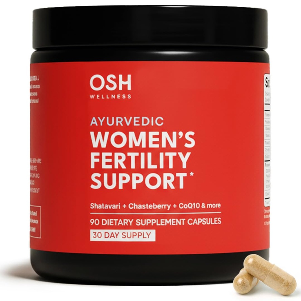 Freshly Moms Ayurvedic Fertility Supplements for Women | Ovulation, Hormonal Balance & Cycle Support | Maca Root, Vitex, & Vitamins | Vegan | 90 Capsules - OSH Wellness