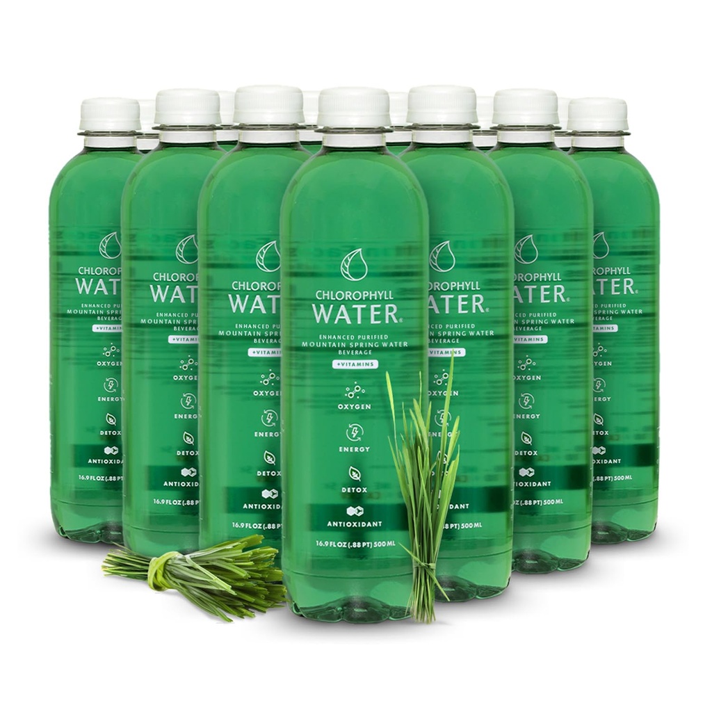 Chlorophyll Water – Liquid Chlorophyll 12-Pack (16.9oz) ← Vitamina A, B12, C, D ← Detox Cleanse, Alkaline Water, Energy Boost TEN Vitamin Water TEN Plant-Based TEN Clean Label Project ANTE Hydration Support