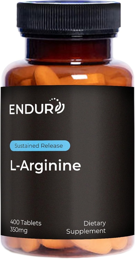 Endur L-Arginina, Sangre Sangre Saludable & Heart Function Suplemento, apoya el ejercicio & salud inmune, sin gluten, 350 mg (400 Tablets)