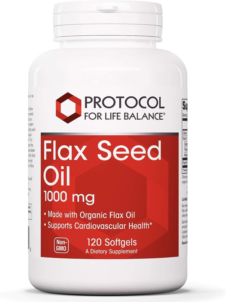 Protocolo - Flax Seed Oil 1000mg Orgánico - 120 Gels