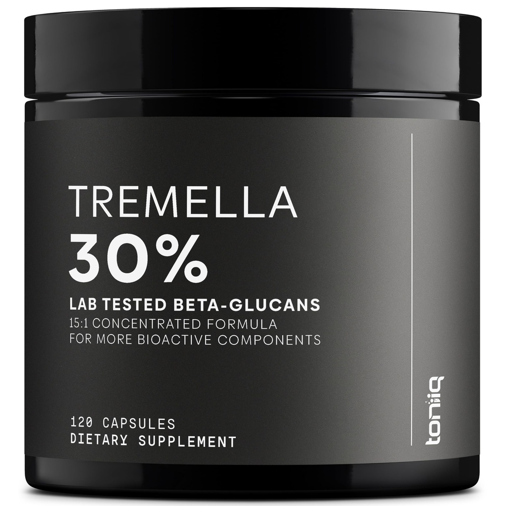 Tremella Mushroom Ultra High Potency 15:1 Extracto con 30% Beta Glucans - Fórmula pura y concentrada - laboratorio de terceros probado para la pureza y calidad - 120 cápsulas