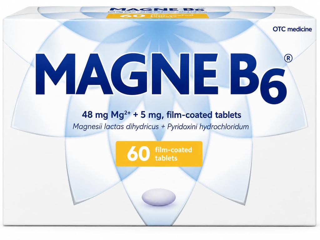Sanofi Magne B6 Magnesio y Piridoxina Coated Tablets, 60 Cuenta