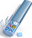 Vaydeer 7 días organizador semanal de píldoras (Apoyo 2 veces al día), caja de la pila de metal, gran capacidad Caja de la pila diaria para suplementos, píldoras, vitaminas y medicamentos (lue)