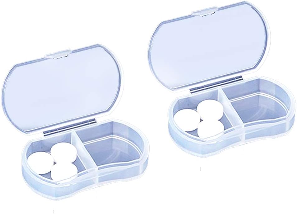 2PCS Pill Case Organizer, Daily AM & PM Containers, Medicine Holder, Ideal para medicamentos, vitamina, suplemento, perfecto para viajar, ideal para fines (White)