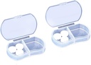 2PCS Pill Case Organizer, Daily AM & PM Containers, Medicine Holder, Ideal para medicamentos, vitamina, suplemento, perfecto para viajar, ideal para fines (White)