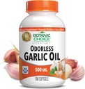 Botanic Choice Odorless Aceite de Ajo Softgels - Antioxidante Cholesterol y Immune Support Suplemento para adultos - Gluten Free Non-GMO - 180 píldoras