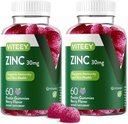 Viteey Zinc Gummies para Hombres y Mujeres - Suplementos Zinc 30mg - Immune Boost & Skin Health - Vegan, Gluten Free - 120 Conde