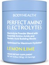 BodyHealth PerfectAmino Electrolyte Powder No Sugar, Hydration Fasting Keto Zero Sugar Electrolytes Drink Mix with Trace Minerals - Limo de limón - 30 servicios