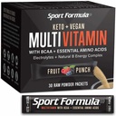 Multivitamin líquido Bebida Mix Vitamina Powder BCAA No se activa su estómago diariamente Keto MultiVitamin para hombres y mujeres Amino Acid Powder Fruit Punch Packet Multivitamin Powder Electrolytes