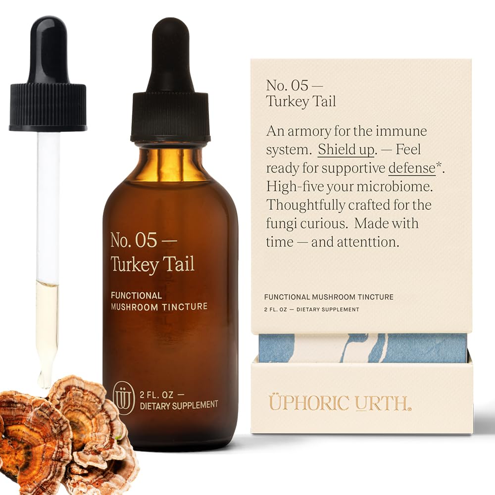 Turquía Tail Mushroom Extracted Fruitbody Mushroom Tincture ¦ Immunity Booster, Manages Inflammation, Soothes Aches, Healthy Digestive Function, Antioxidants (60 Servings)