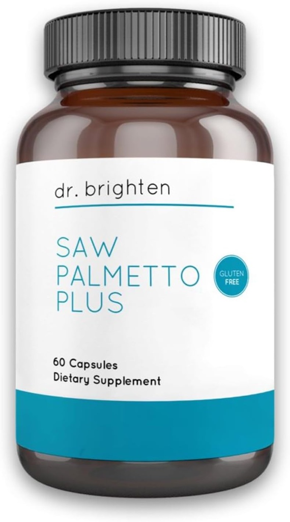 Dr. Brighten Saw Palmetto Plus - Suplemento dietético natural para las mujeres - Soporte para PCOS para prevenir la pérdida de cabello Acne Oily Skin