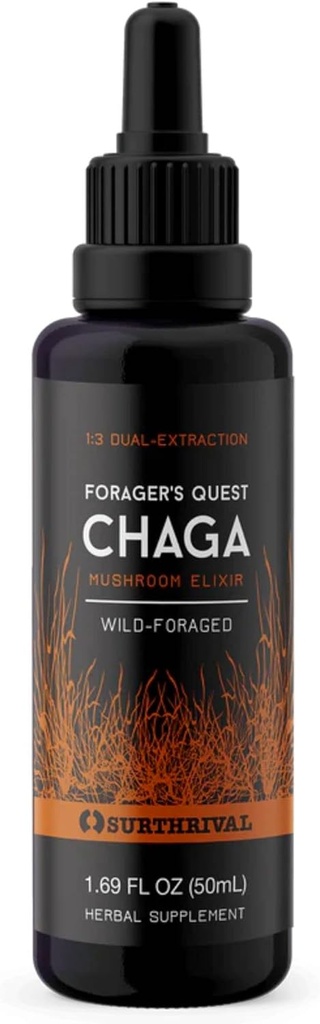 Surthrival: Chaga Mushroom Extracto de la búsqueda de Forager, 50 mL, Destacando la Immune-Boosting de la Naturaleza, Anti-Viral, Anti-Fungal Medicinal Mushroom