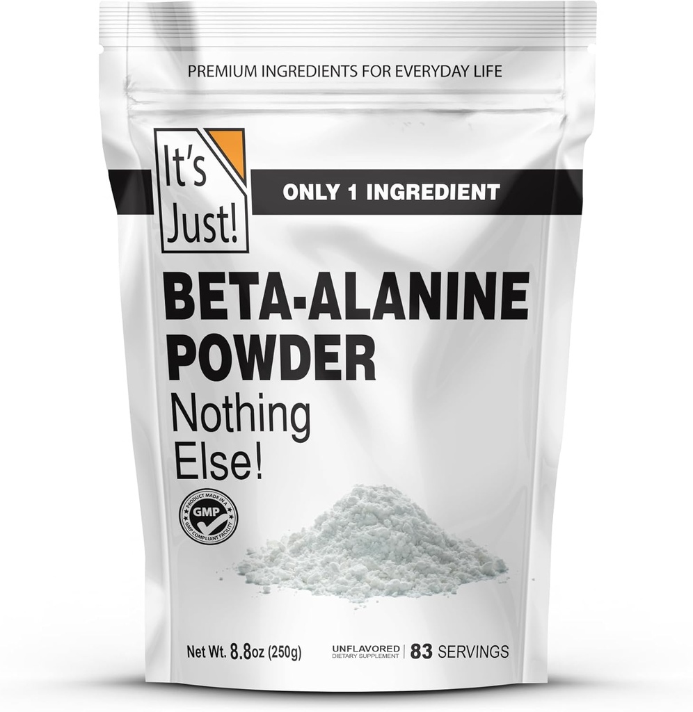 - Beta-Alanine Powder, Pre-Workout Suplemento, 250g Bulk, Unflavored, 3000mg Por Serving (250g / 83 Servings)