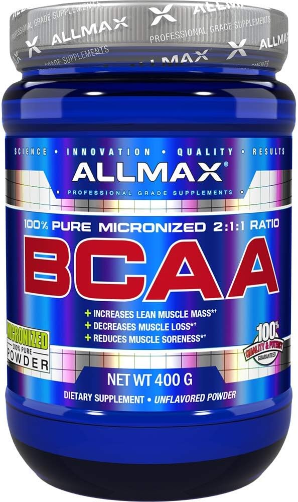 ALLMAX Nutrición BCAA 2:1 Pólvora, Suplemento Aminoácidos para la recuperación del músculo, Desarrollado, 400 Gram (Pack of 1)