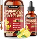 11in1 Wormwood Liquid Drops with Black Walnut Cloves, Vitamina C y D3 & 6 Más - 2 FL OZ durante 60 días - Lemon Flavor