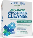 Vital Pro Naturals - Advanced Whole Body Cleanse with Milk Thistle, Magnesium, Cape Aloe, and Herbs for Occasional Constipation and Healthy Elimination, 2-Parte 14 Day Kit, 56 Capsules