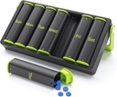 Organizador semanal de píldoras 2 veces al día, KOVIUU caja grande de píldoras de viaje 7 día, Am Pm Twice Daily Pill Case with Rotatable Handle, Pill Holder Container for Vitamin, Medicine, Supplement, Fish Oil, Green
