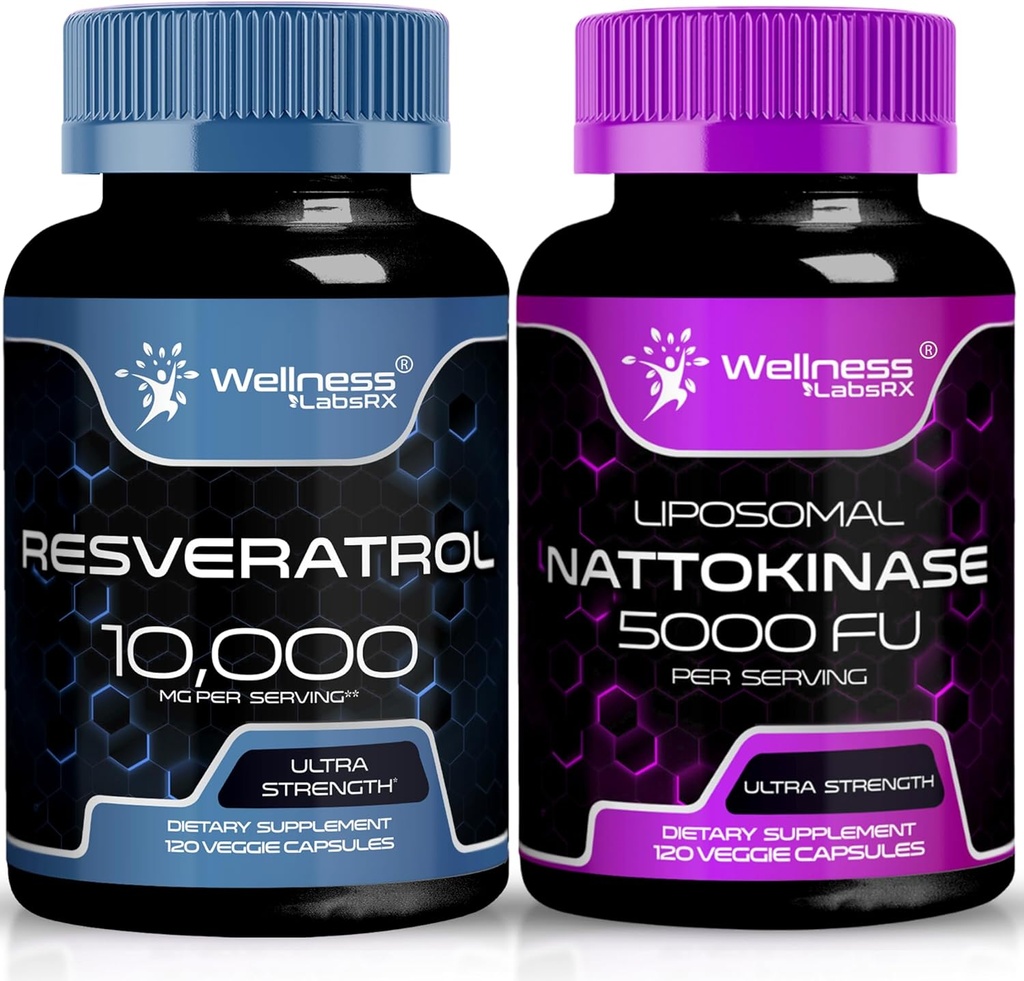 Resveratrol Capsules 10000mg - Nattokinase Suplemento cápsulas - 5000 FU